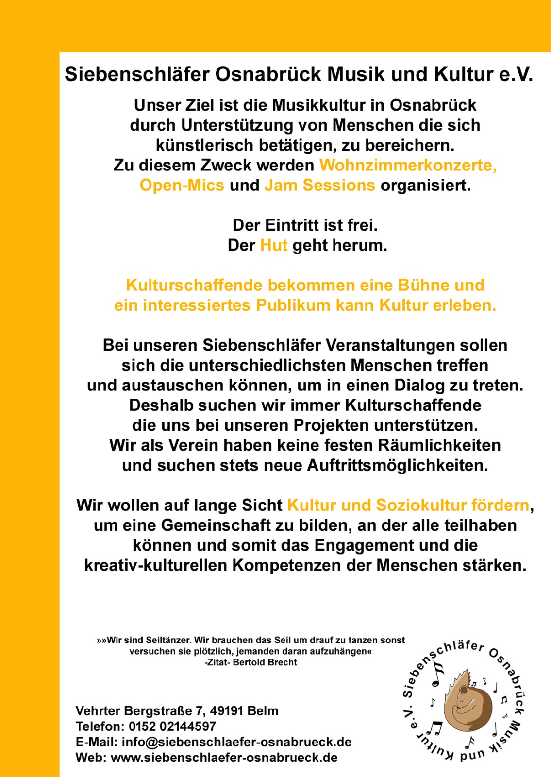 Hier stehen nochmal Informationen über den Verein.